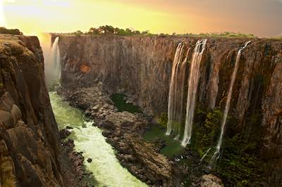 Victoria Falls in the dry season, Zimbabwe